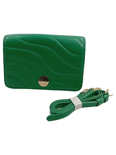 Bijou Brigitte Damen Clutch Umhängetasche Grün Gesteppt 21x15cm