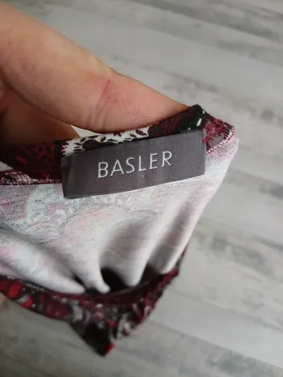 BASLER Damen Langarmshirt Gr. 46 3XL Rot Paisley Viskose