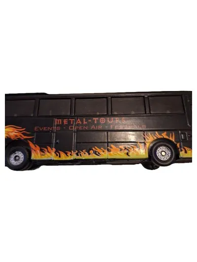 SIKU Reisebus Modellfahrzeug Metal-Tours Events Open Air Festivals schwarz 14cm