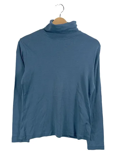 DESIGNER|S Damen Pullover Rollkragen Blau Gr. 36 S Basic Baumwolle