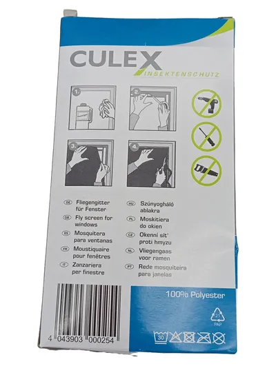 CULEX Fliegengitter für Fenster 130x150 cm Schwarz Insektenschutz Polyester