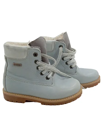 Däumling Stiefel Kinder Gr. 27 Leder gefüttert Hellblau Sympatex Winter