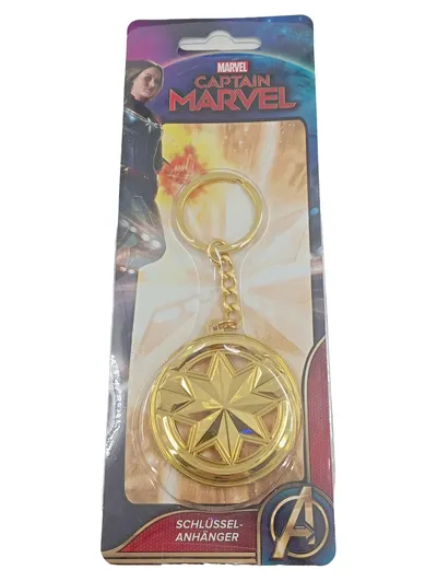 Marvel Captain Marvel Schlüsselanhänger Gold Stern Avengers Logo