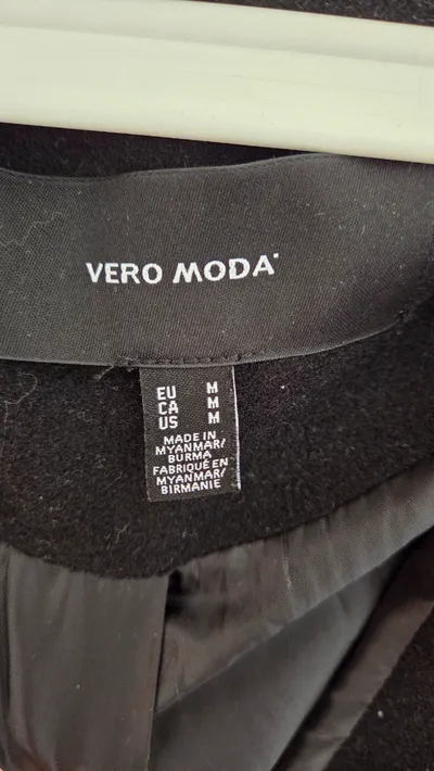Vero Moda Damen Wintermantel Klassisch Schwarz Gr. 38 M Kapuze