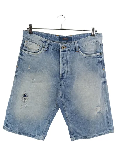 Smog Herren Jeans Shorts Kurze Hose Blau Gr. L W33 Casual 100% Baumwolle