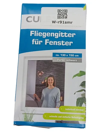 CULEX Fliegengitter Fenster 130x150 cm Schwarz Insektenschutz Polyester