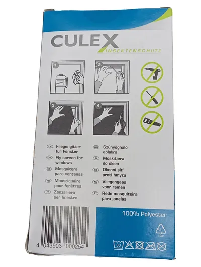 CULEX Fliegengitter Fenster 130x150 cm Schwarz Insektenschutz Polyester