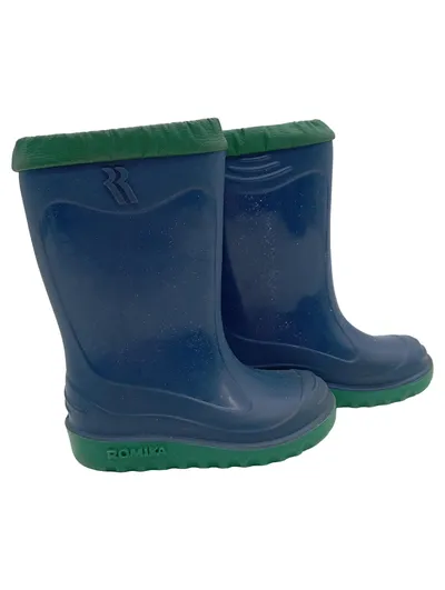 Romika Kinder Gummistiefel Gr. 20 Blau Grün Thermo gefüttert