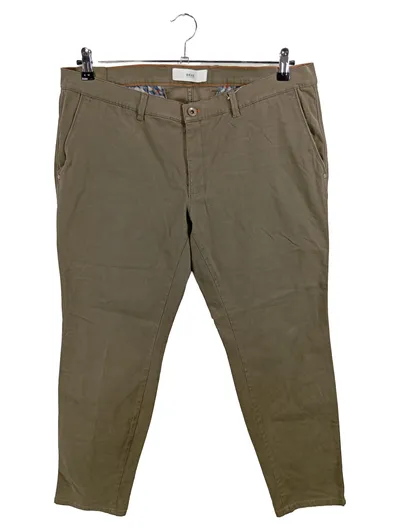 BRAX Stoffhose Herren Chino Oliv Casual Gr. 38, W38 Baumwolle