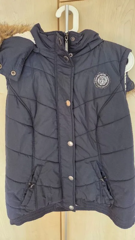 Camps Bay Steppweste Blau Gr. 176 Kapuze Fellbesatz Casual 3