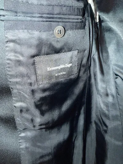 Ermenegildo Zegna Herren Anzughose Schwarz Gr. 48 W32 Wolle Su Misura