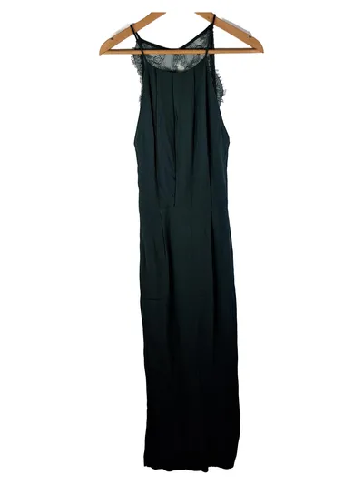 Samsøe Samsøe Abendkleid Damen Gr. 36 Grün Maxikleid Spitze Elegant