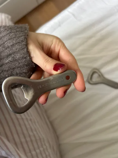 Fackelmann Flaschenöffner Edelstahl Silber Klassisch Uni Logo