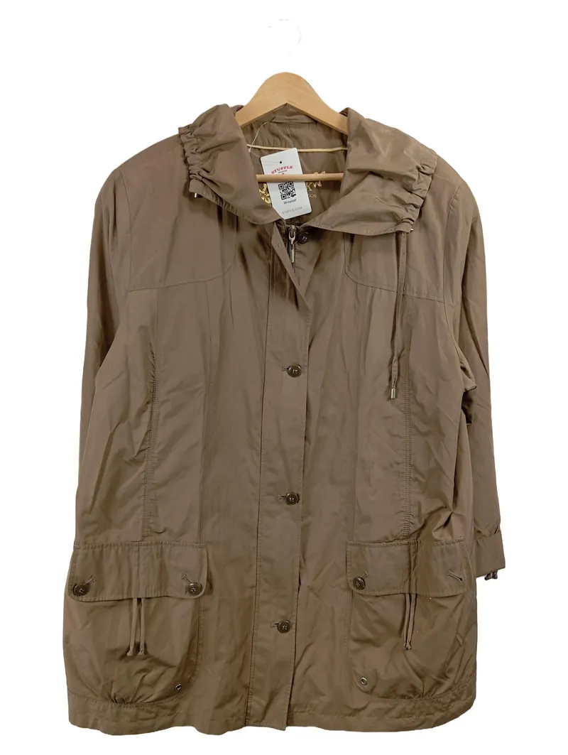 Barbara Lebek Leichte Damen Jacke Beige Gr. 48 Casual 1