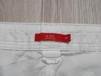 EDC by Esprit Damen Caprihose Stoffhose Weiß Gr. 38 Baumwolle 3