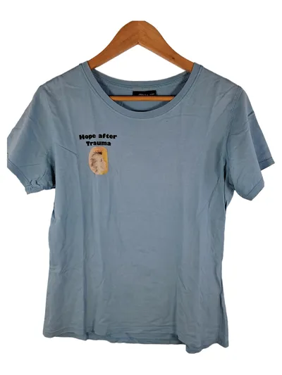 James & Nicholson Damen T-Shirt Gr. 40 L Blau Print Casual Kurzarm