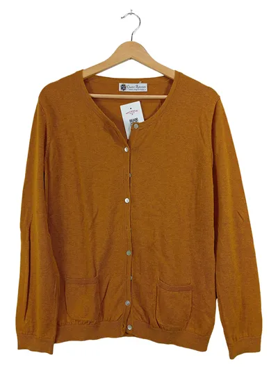 Charles Robertson Strickjacke Damen Gr. 42/XL Orange Wolle Cardigan