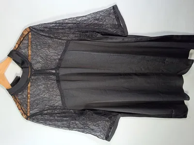 Zizzi Damen Bluse Shirt mit Spitze Schwarz Gr. L Elegant Festlich