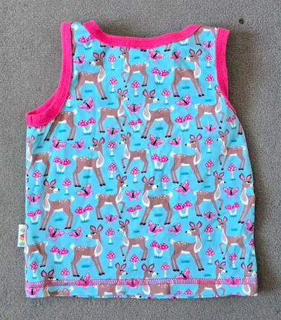 BABAUBA Kinder Unterhemd Tanktop Mädchen Hirsch Pilz Türkis Gr. 74