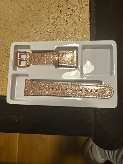 WFEAGL Smartwatch Armband Leder Glitzer Roségold Damen