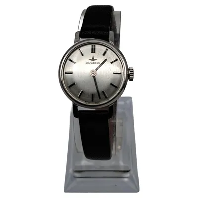 Dugena Damen Armbanduhr Leder Schwarz Klassisch Vintage