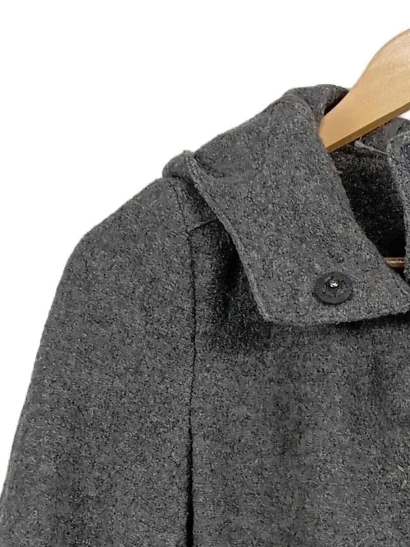 Marc O'Polo Damen Kurzmantel Wolljacke Gr. 36 Grau Kapuze 3