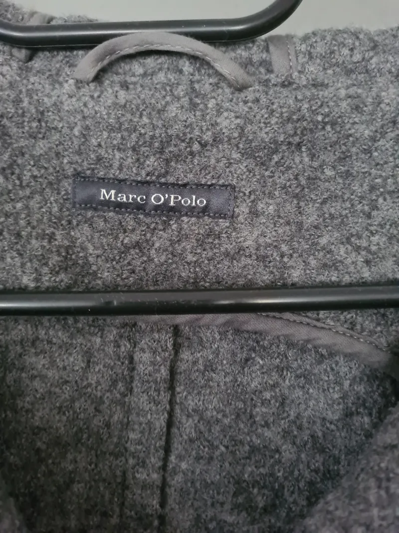 Marc O'Polo Damen Kurzmantel Wolljacke Gr. 36 Grau Kapuze 4