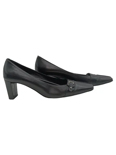 Jaime Mascaró Damen Pumps Schwarz Leder Blockabsatz Größe 41 Business