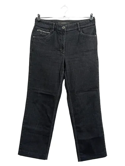 Zerres Damen Jeans Straight Leg Regular Fit Schwarz Gr. 40 W31 L27