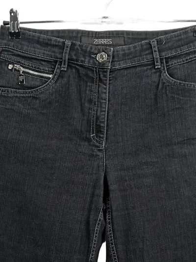 Zerres Damen Jeans Straight Leg Regular Fit Schwarz Gr. 40 W31 L27