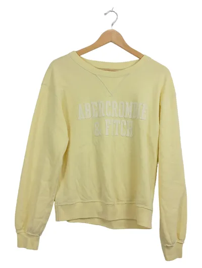 Abercrombie & Fitch Damen Sweatshirt Pullover Gelb Gr. 34, XS Logo Casual