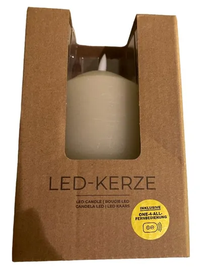 DEPOT LED Kerze Weiß Echtwachs mit Fernbedienung 7,5x10cm Batterie