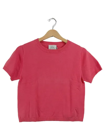 InWear Damen Pullover Kurzarm Pink Gr. 38/M Basic Baumwolle