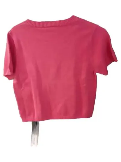 InWear Damen Pullover Kurzarm Pink Gr. 38/M Basic Baumwolle