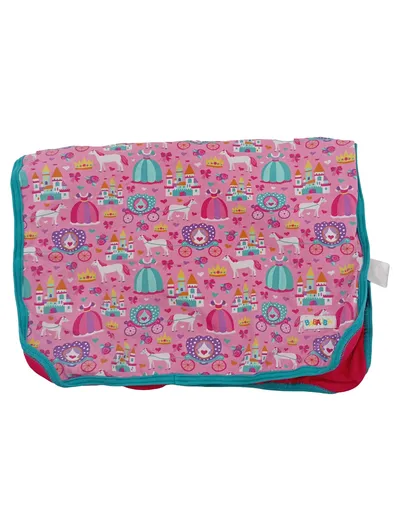 BABAUBA Babydecke Prinzessin Schloss Einhorn Rosa 63x42cm Baumwolle