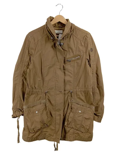 Milestone Damen Parka Braun Gr. 42 XL Outdoor Jacke Baumwolle Stickerei