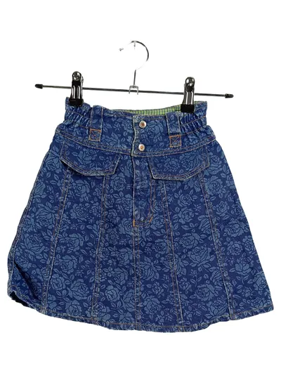 Pampolina Jeansrock Blau Blumenmuster Gr. 116 Mädchen Casual