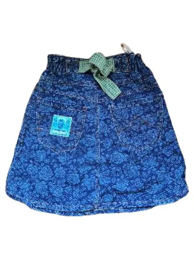 Pampolina Jeansrock Blau Blumenmuster Gr. 116 Mädchen Casual