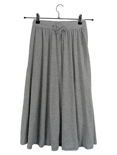 OPUS Damen A-Linienrock Gr. 34/XS Grau Gestreift Maxirock Jersey