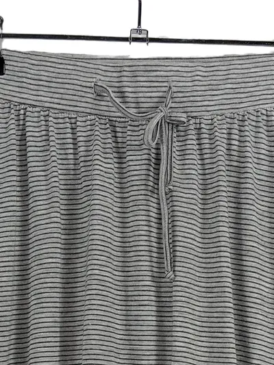 OPUS Damen A-Linienrock Gr. 34/XS Grau Gestreift Maxirock Jersey