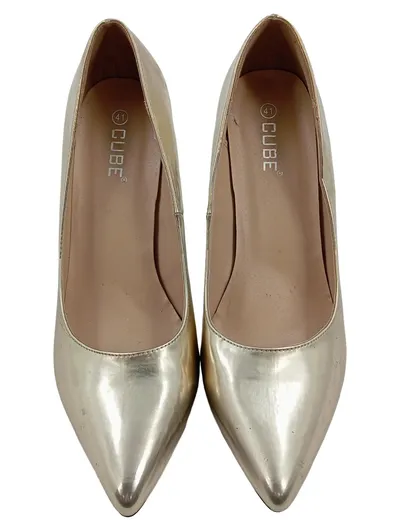 Cube Pumps Damenschuhe Gold Elegant Metallic-Look Gr. 41