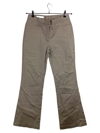 Lindex Damen Stoffhose Klassisch Beige Gr. 38 Baumwolle Büro Stretch