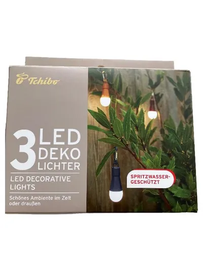 Tchibo LED Deko Lichter 3er Set Lichterkette Outdoor spritzwassergeschützt