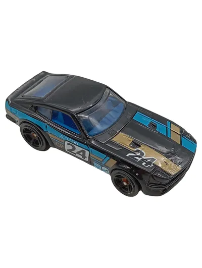 Hot Wheels Datsun 240Z Schwarz Blau Gold Modellfahrzeug 1:64 Rennwagen #24