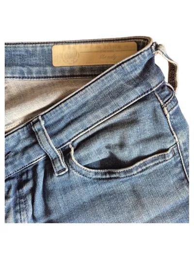 Diesel Standy Damen Skinny Jeans W28 Blau Stretch Used Look