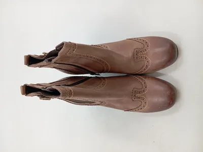 Tamaris Damen Stiefeletten Leder Braun Gr 41 Vintage Lochmuster Absatzschuhe