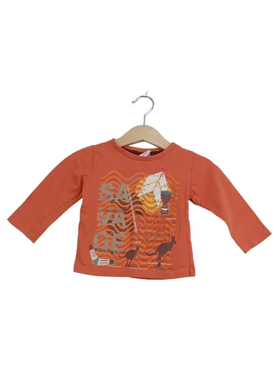 Boboli Langarmshirt Kinder Gr. 74 Orange Savage Australien Print