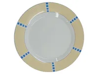 Domestic Orlando Essteller Teller 19 cm Porzellan Beige Blau Geometrisch 1