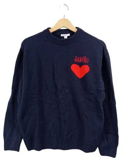 Subdued Pullover Damen Gr. S Blau Herz Strickpullover Made in Italy