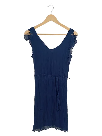 Campus Damen Sommerkleid Dunkelblau Rüschen Viskose Gr. S/36